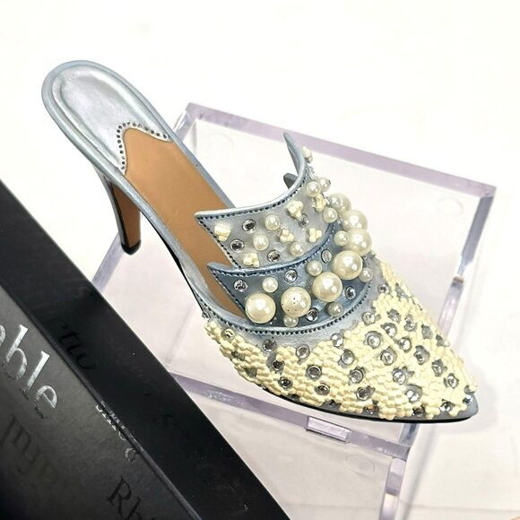 Pearl & Rhinestone Embellished Shoe Figurine Circa 1990 "Frosted Fantasy" PR608 - Picture 6 of 11